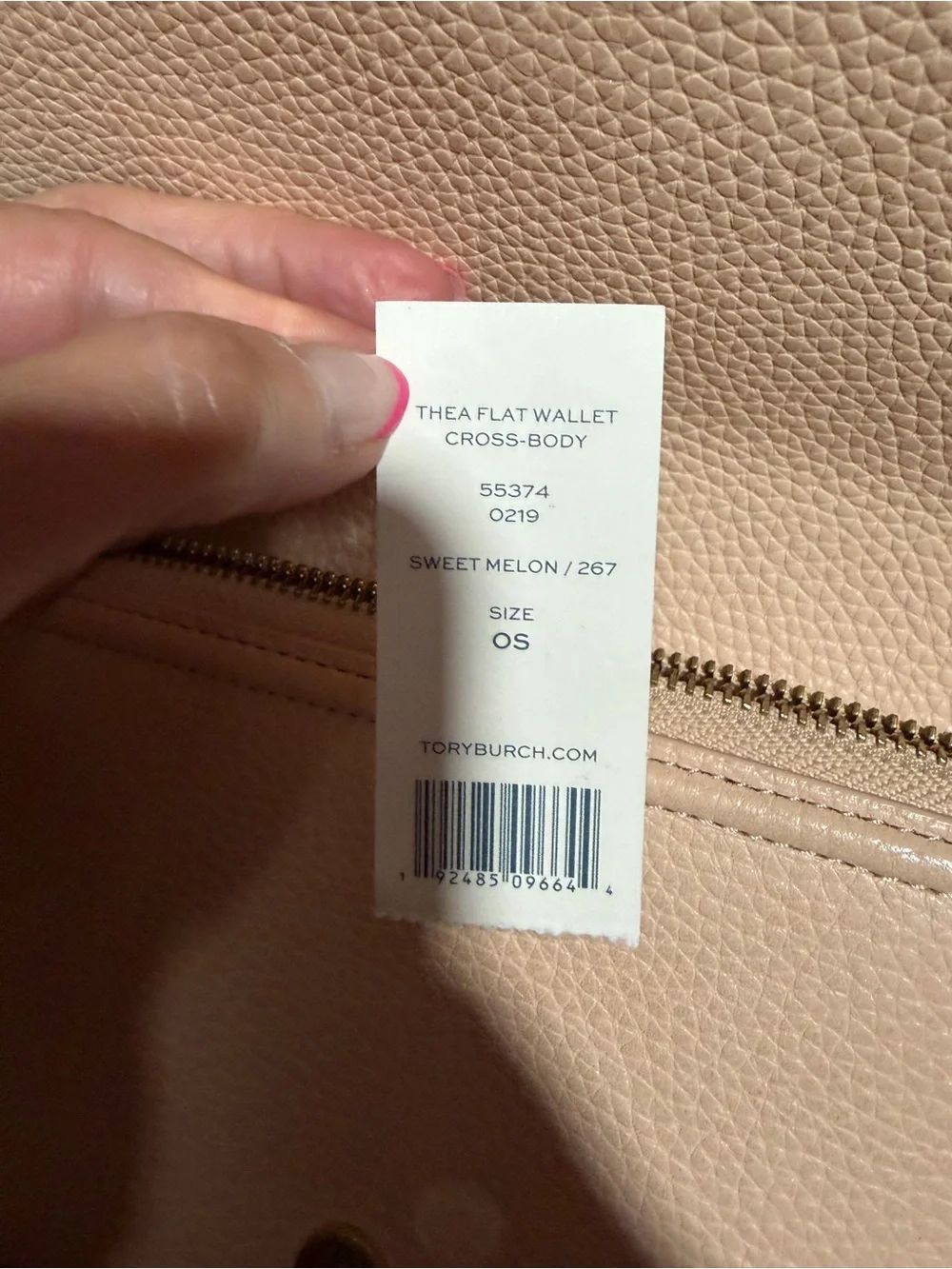 Tory Burch Pebbled Leather Crossbody Bag in Light pink